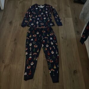 Hanna Andersson Kids Pajama Set - Navy with Multicolor Prints